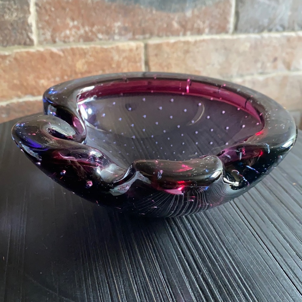 Vintage purple ashtray murano